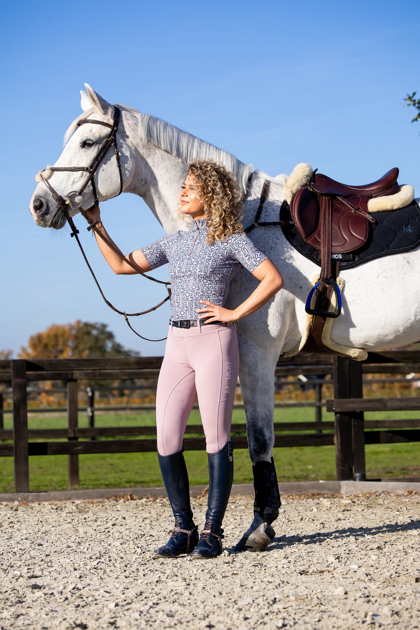 Mrs Ros - Multilogo Short Sleeve Trainings Top  BLUSH NOIR
