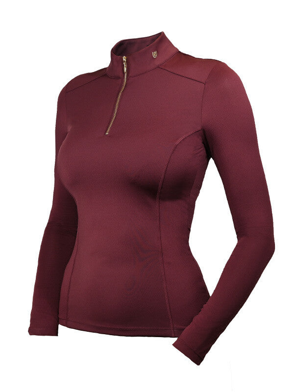 Equestrian Stockholm Essential Mesh Top - New Maroon