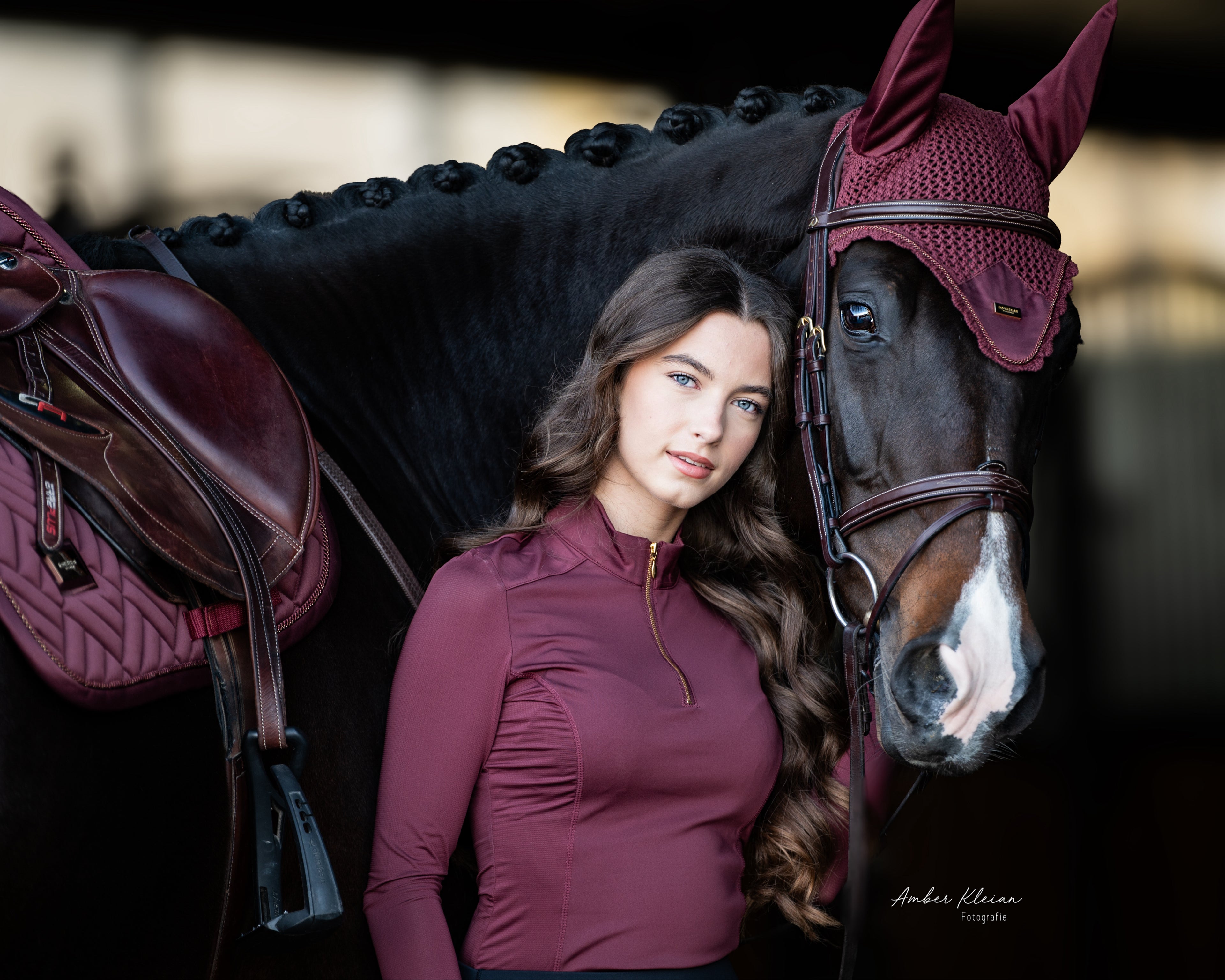 Equestrian Stockholm Essential Mesh Top - New Maroon