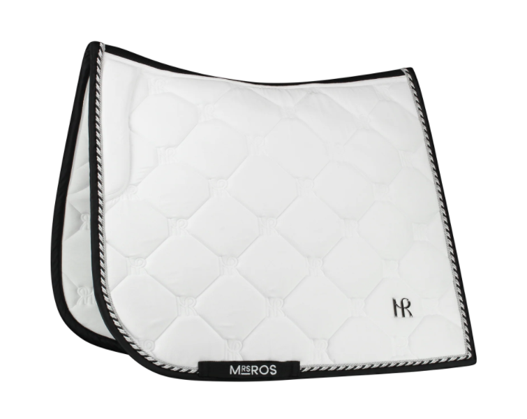 Mrs Ros CHARMER Dressuur Zadeldekje - White Suede