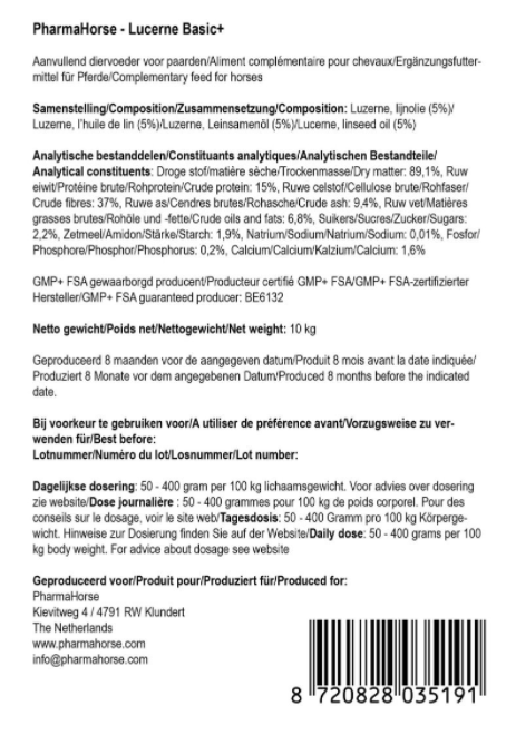 Pharmahorse - Luzerne High protein 10KG