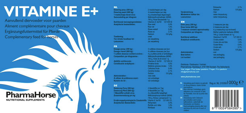 Pharmahorse - Vitamine E 1KG