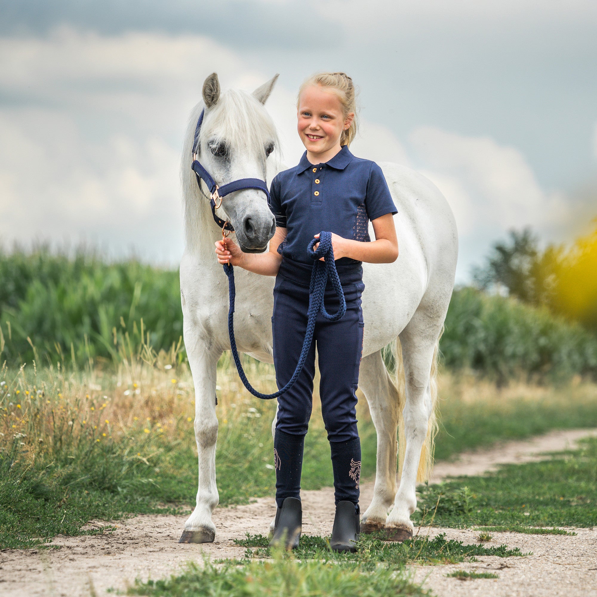 Horka - Polo shirt Venice Blue/Rose KIDS