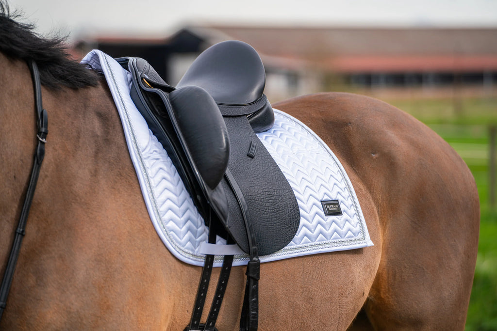 Hopmans Equestrian - Wit Dressuur Full Zilver glitter