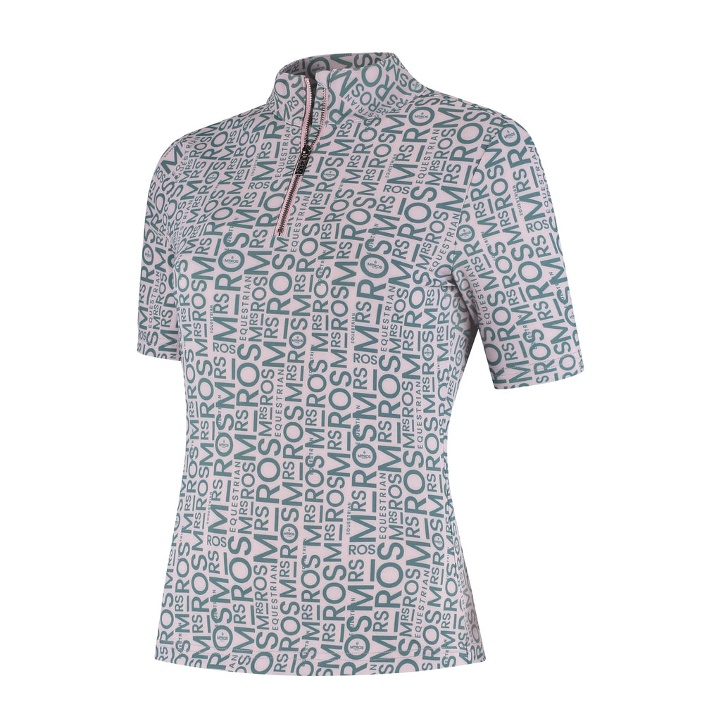 Mrs Ros - Multilogo Short Sleeve Trainings Top  BLUSH NOIR
